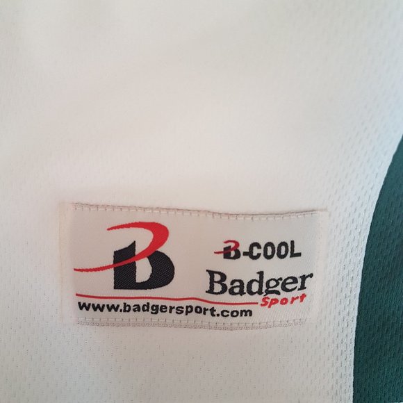 Badger Sport White/Green Activewear Top, L - NEW - Picture 4 of 6